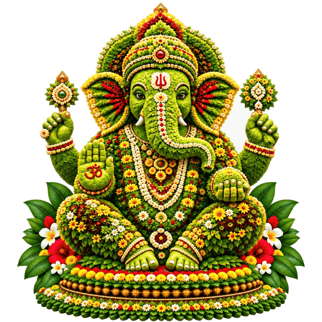 Sasya Ganapathi - Idol crafted from living plants